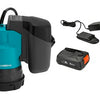 Gardena pompe submersible à batterie 20002 clair 18v p4a ensemble