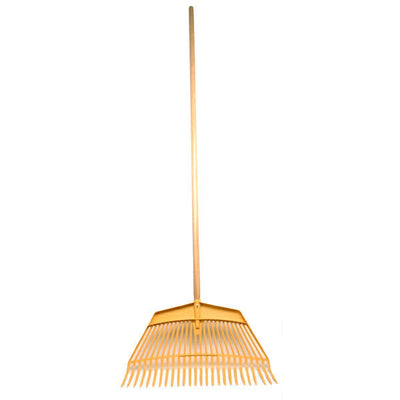 Mm eurotool râteau à feuilles jumbo mm 60cm plastique jaune avec manche 160cm