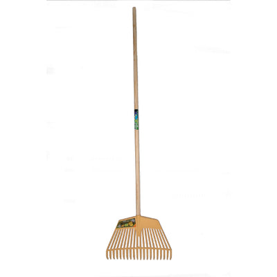 Mm râteau à feuilles eurotool mm 45cm 20tds plastique jaune avec manche 160cm