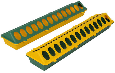 Olba products mangeoire à poussins plastique 50cm jaune-vert