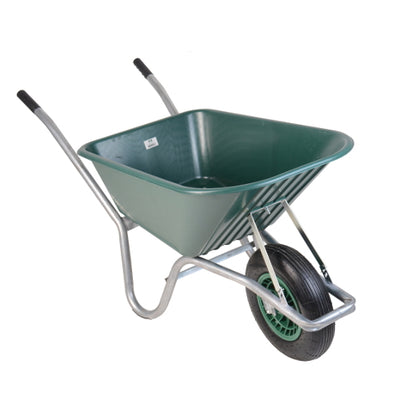 MM products brouette 85l conteneur en plastique base galvanisée verte ged 1
