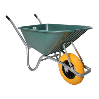 MM products brouette 85l bidon plastique vert livré avec roue