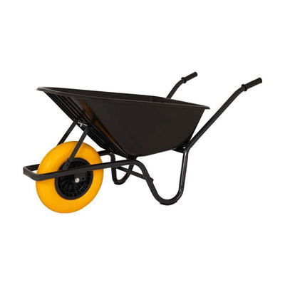 MM products brouette 85L conteneur plastique noir démonté NML roue 1