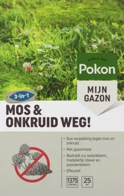 Pokon mousse et mauvaises herbes 1375kg pour 25m2 2