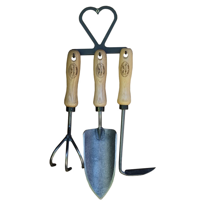 L'ensemble blanc d'outils de jardin sur crochet w3000w3051w3097dewit