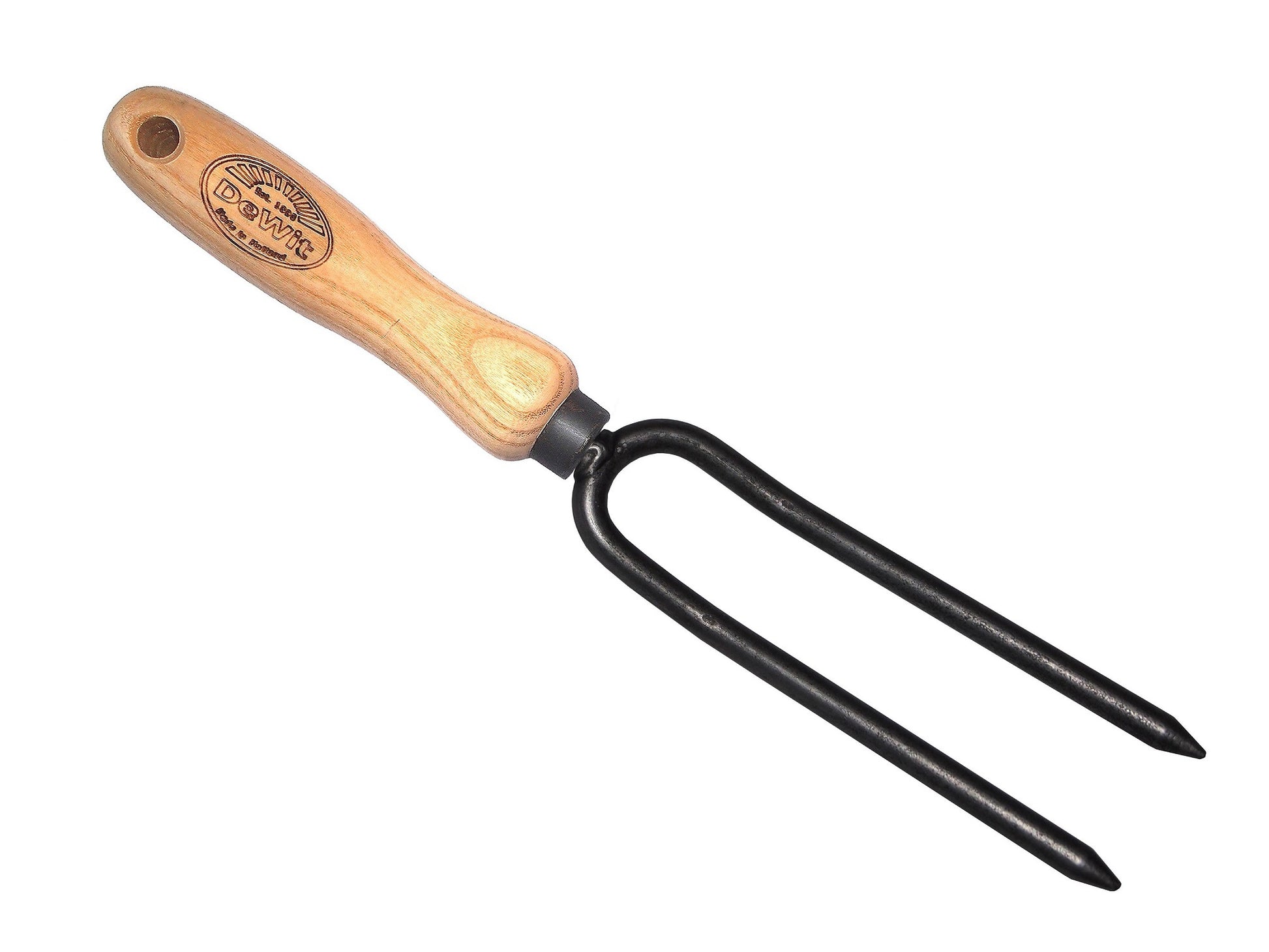 La fourchette de désherbage blanche 2 dents manche frêne 14cm dewhite