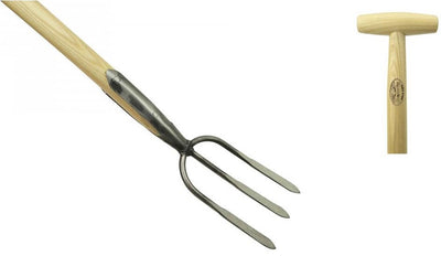 La fourchette de jardin blanche 3 dents manche frêne 900mm dewhite
