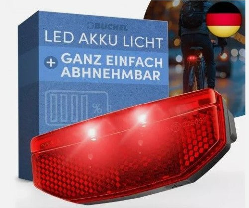 Réflecteur de feu arrière LED Buchel Edge batterie USB 50-80mm détachable STVZO sur carte