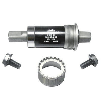 Boîtier de pédalier hélicoïdal BSA 122 mm argenté noir