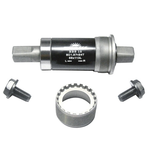 Boîtier de pédalier hélicoïdal BSA 127 mm argenté noir
