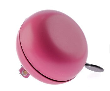 sonnette de vélo ding-dong acier 80 mm rose mat