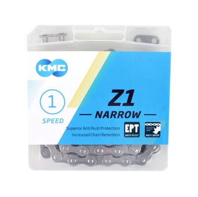 KMC Chaîne de vélo Z1 narrow 1 2x3 32 - argent, 112 maillons