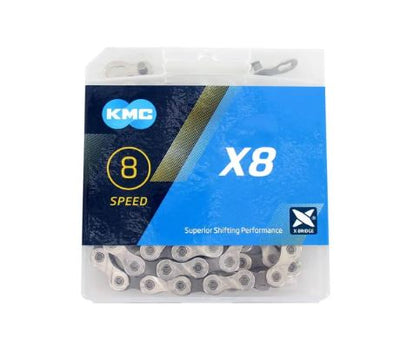 KMC Chaîne de vélo X8 1 2x3 32 - 114 maillons - Argent