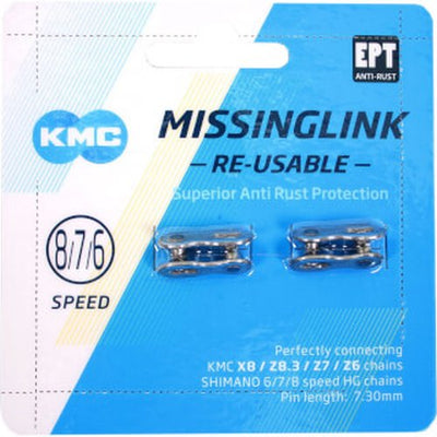 Cadenas de vélo KMC missingLink 7 8R EPT 7.3mm argenté