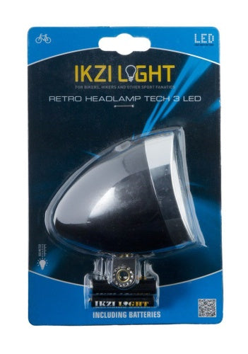 Phare Retro LED Noir Batterie