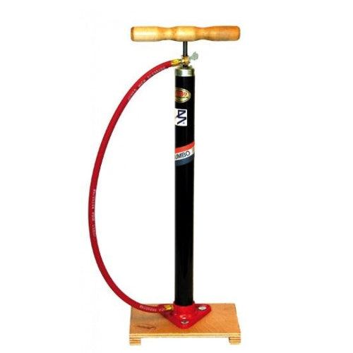 pompe à vélo sur planche en bois avec valve Dunlop