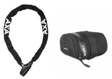 Chaîne de verrouillage Axa absolue 5-110 noire indice de sécurité 7 + sacoche de selle !