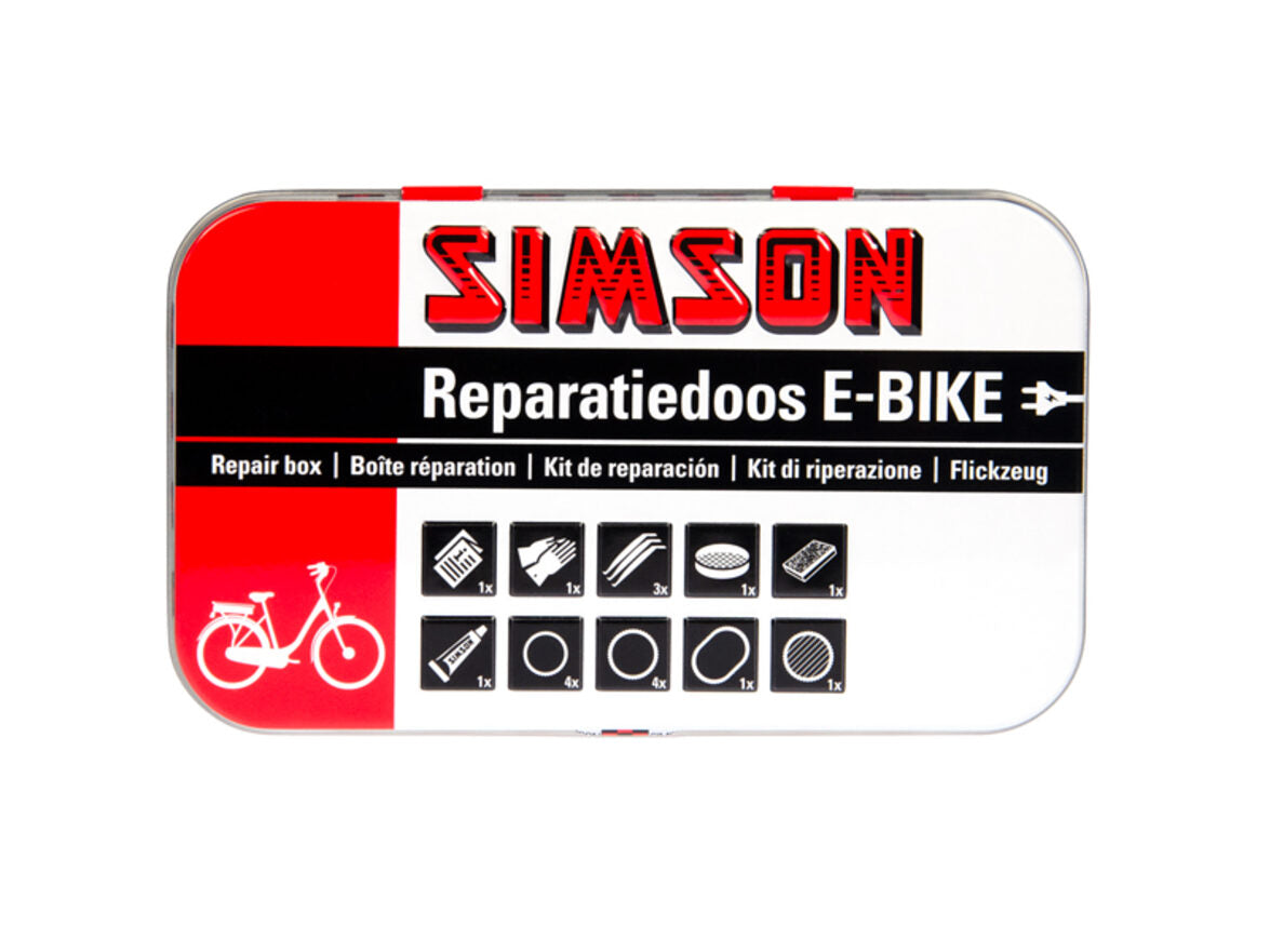 kit de réparation E-bike aluminium rouge blanc 14 pièces