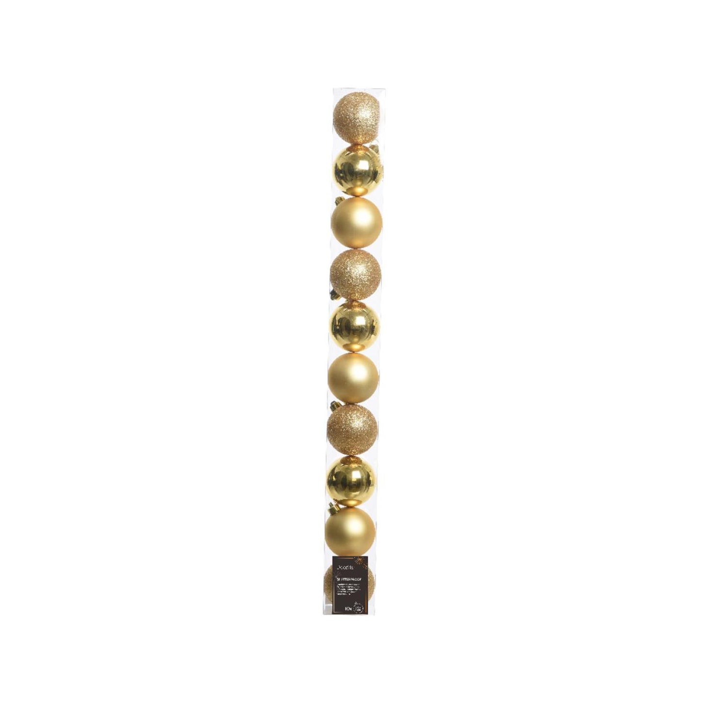 Decoris Boules de Noël 6cm plastique doré 10 pcs