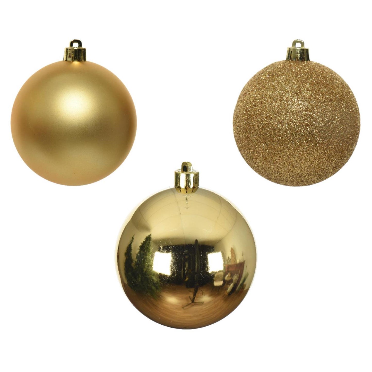 Decoris Boules de Noël 6cm plastique doré 10 pcs
