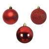 Decoris Boules de Noël 6cm plastique rouge 10 pcs