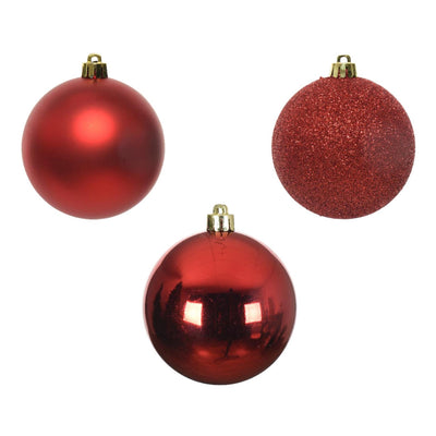 Decoris Boules de Noël 6cm plastique rouge 10 pcs
