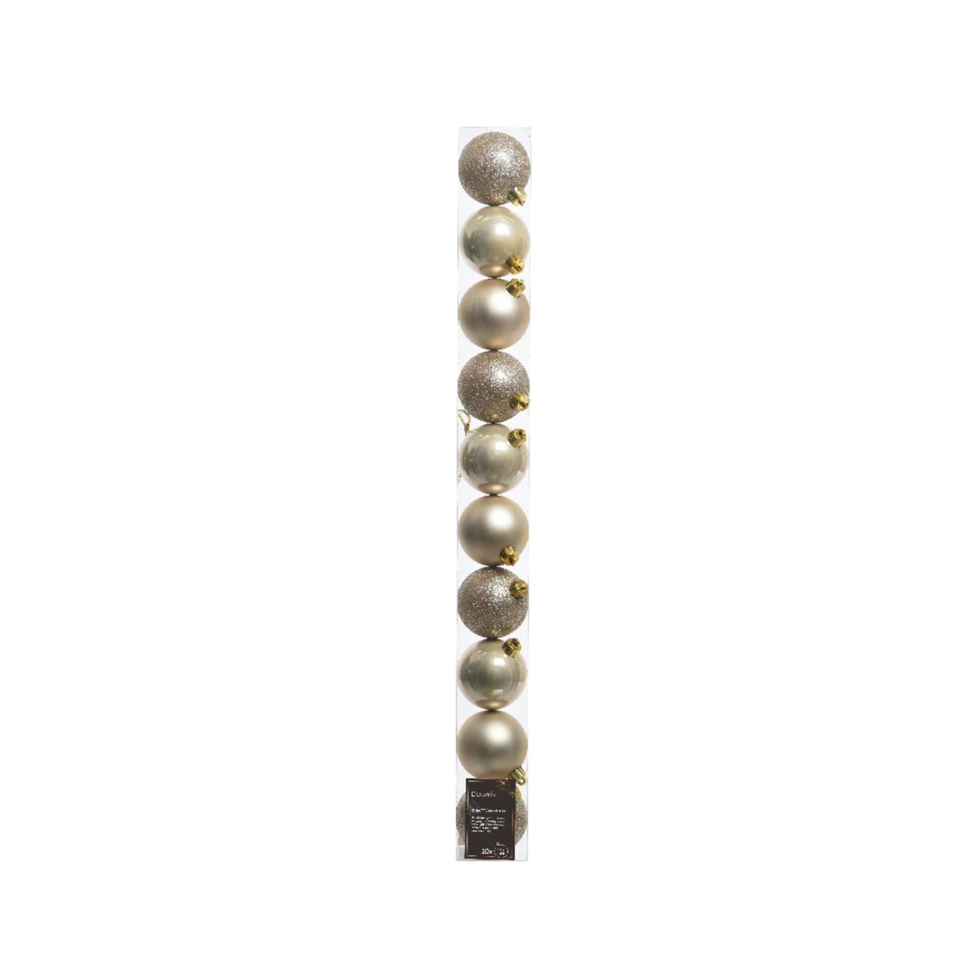 Decoris Boules de Noël 6cm perle en plastique 10 pcs