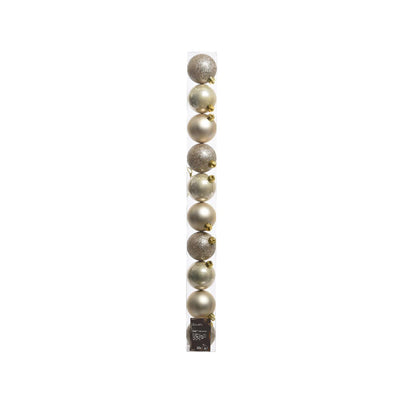 Decoris Boules de Noël 6cm perle en plastique 10 pcs
