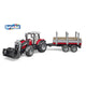 Bruder Massey Ferguson 7480 avec chargeur frontal et remorque en bois