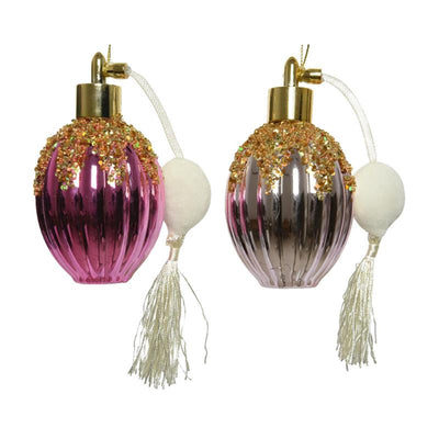 Decoris Pendentif de Noël bouteille de parfum en plastique 12cm
