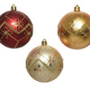 Decoris Boules de Noël mix 12pcs perle or rouge
