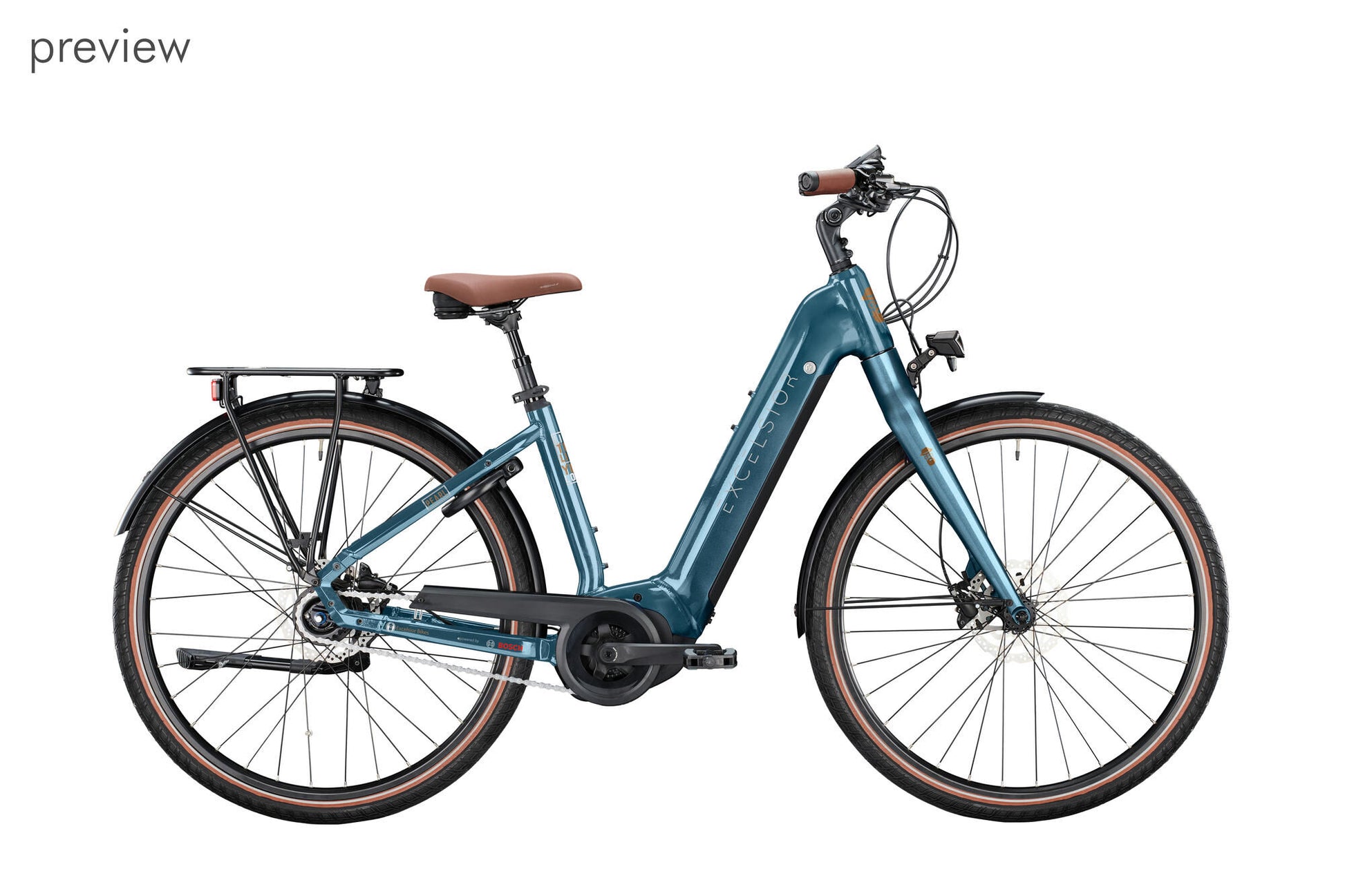Excelsior Electric City Bike Pearl (# 1) Ebike Excels.Pearl CB 28 54 8SP Blue gris