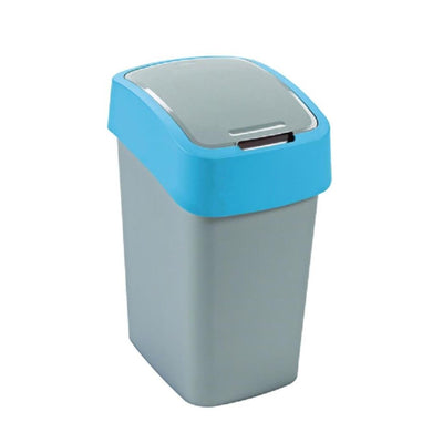 Curver pacific poubelle rabattable 45l bleu argent