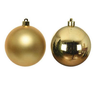 Decoris Boules de Noël en plastique doré dia 6cm 12pcs