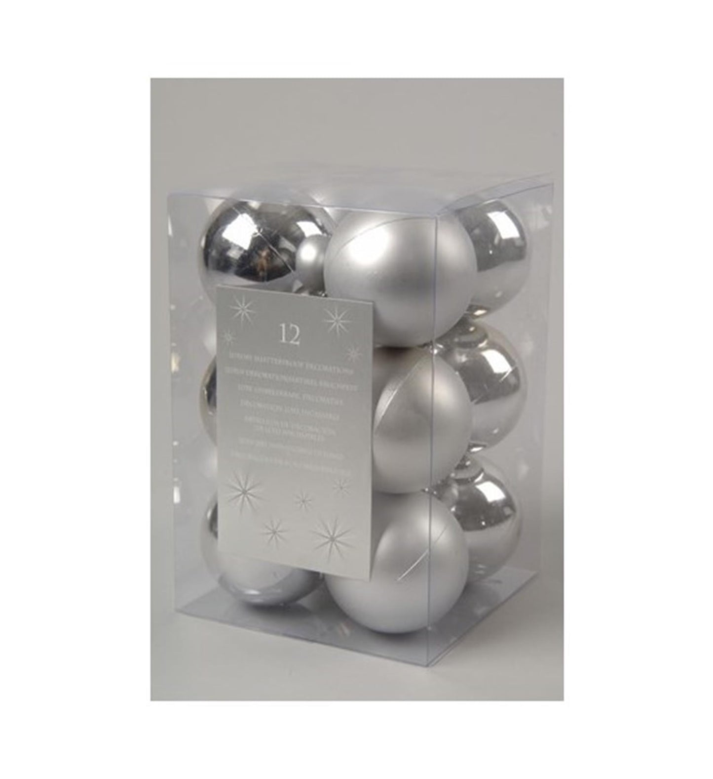 Decoris Boules de Noël en plastique 6cm Noël argent