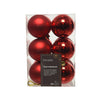 Decoris Boules de Noël en plastique rouge dia 6cm 12pcs