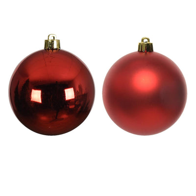 Decoris Boules de Noël en plastique rouge dia 6cm 12pcs