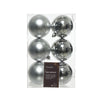 Decoris Boules de Noël plastique argent dia cm 6pcs