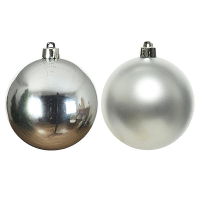 Decoris Boules de Noël plastique argent dia cm 6pcs