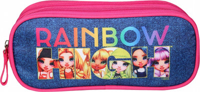Trousse à stylos Jim Jam Rainbow 23x7x10 cm, 2 compartiments zippés