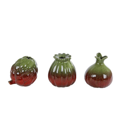 Cozydecor vase végétal vert faïence rouge