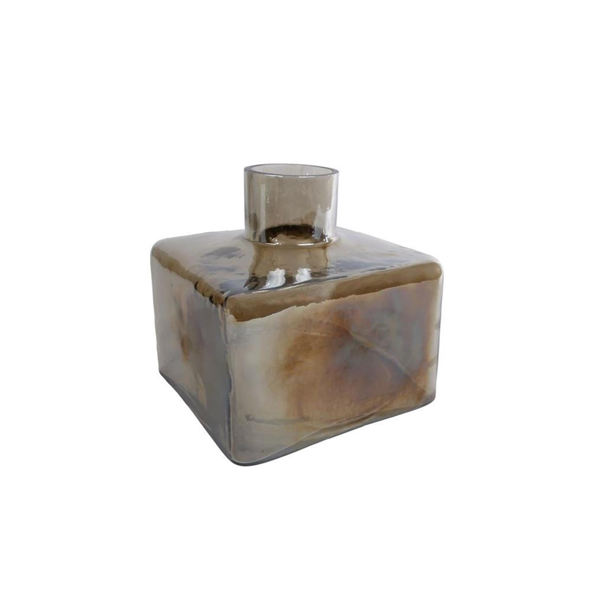 Vase Cozydecor carré verre marron 17x17x15cm
