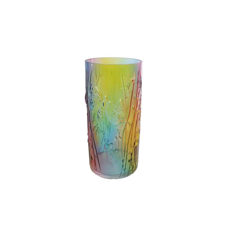 Cosydecor vase arc-en-ciel verre multicolore ø12x25,5cm