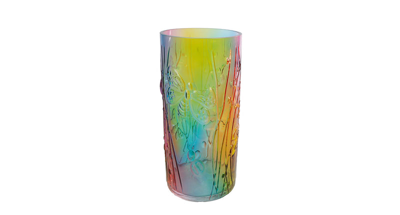 Cosydecor vase arc-en-ciel verre multicolore ø12x25,5cm