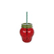 Verre à boire aux fraises avec paille