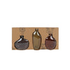 Vase lou set a 3 pcs marron vert gris