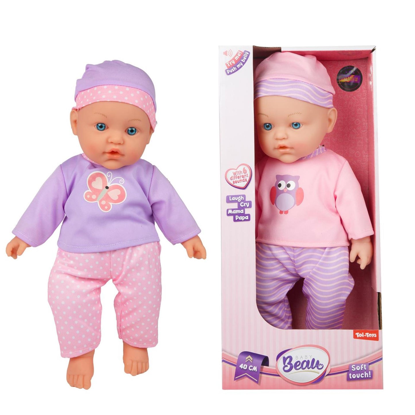 Toi-toys beau poupée douce 40cm avec son
