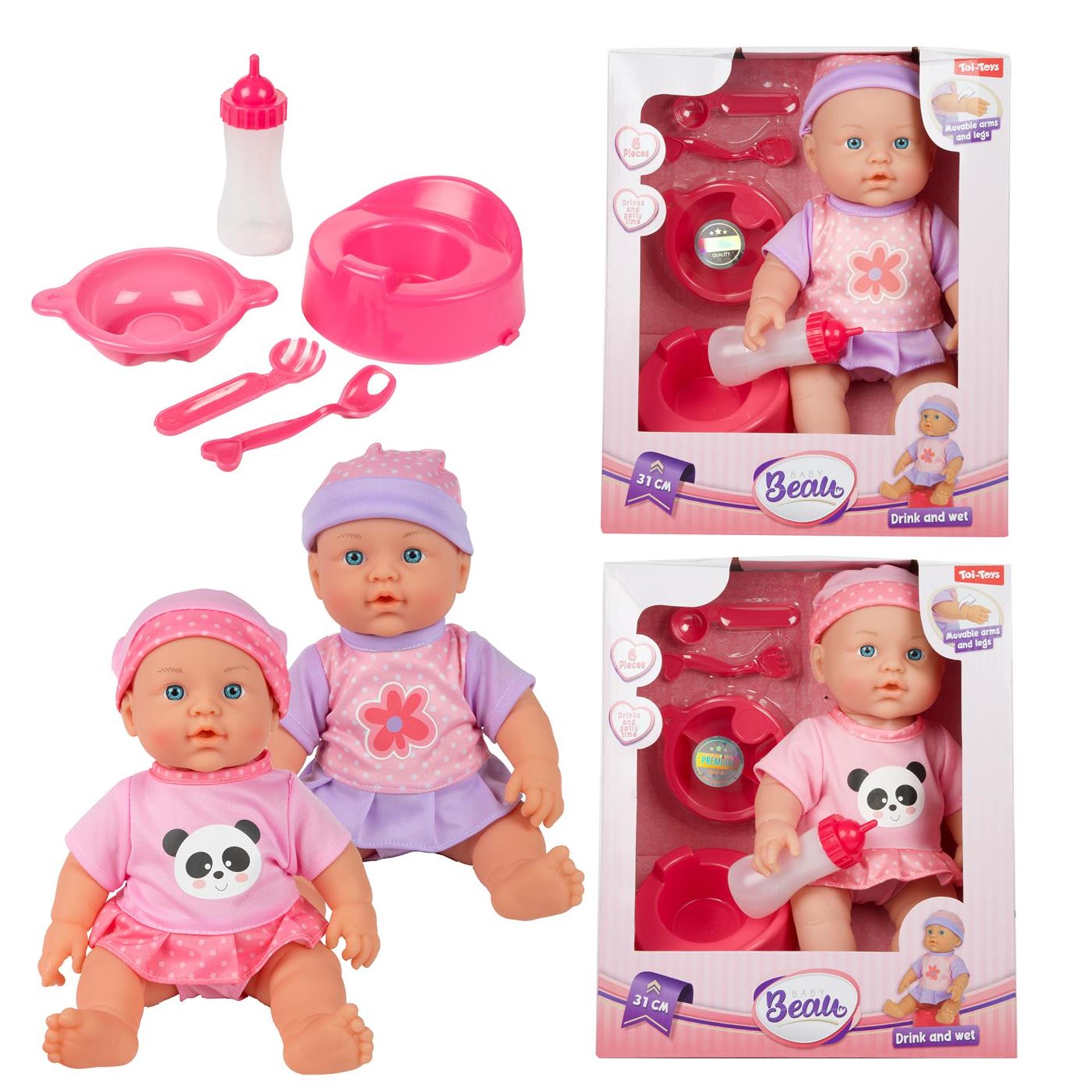 Toi-toys beau bébé poupée 31cm avec accessoires