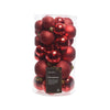 Decoris Boules de Noël mélange plastique rouge 30 pièces