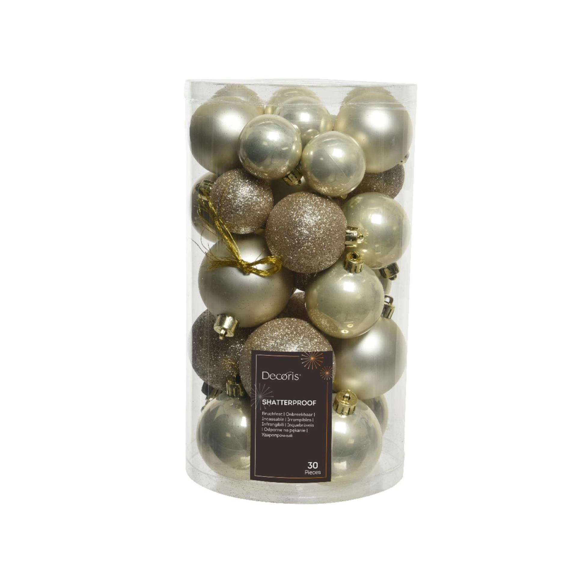 Decoris Boules de Noël mélange de perles en plastique 30 pièces